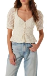 Astr The Label Cherian Floral Lace Top In Cream