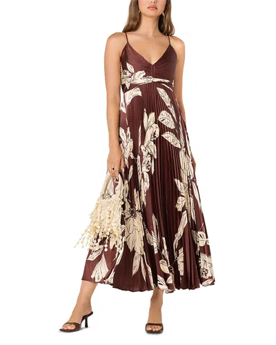 Astr The Label Clea Pleated Maxi Dress In Multi