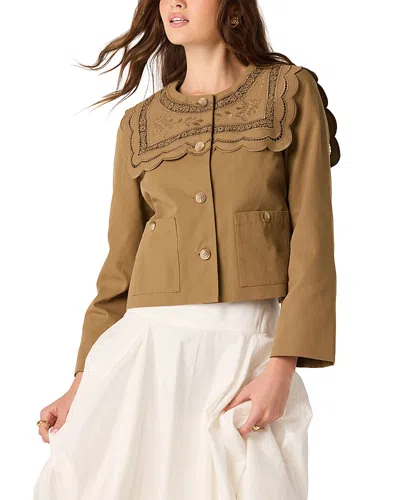 Astr The Label Cleo Bib Detail Jacket In Brown