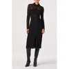 Astr The Label Collared Long Sleeve Lace Shirtdress In Black