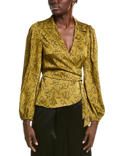 Astr The Label Collared Wrap Top In Green