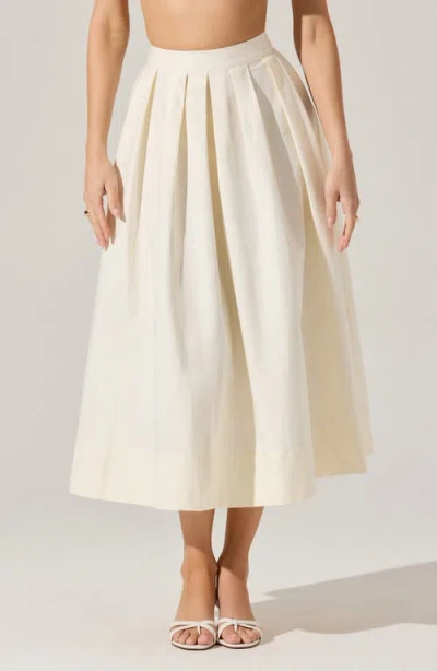Astr The Label Cotton Midi Skirt In Cream