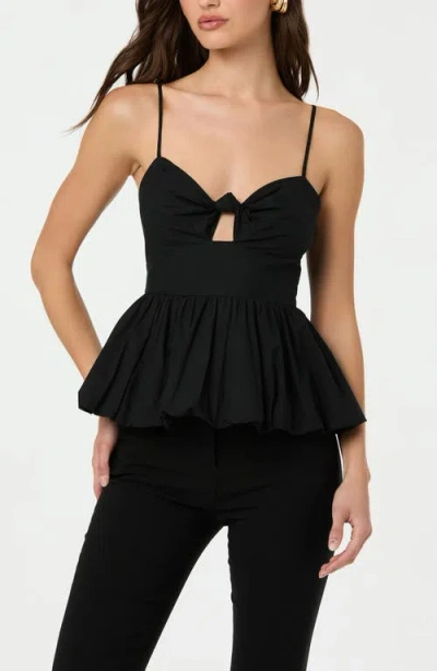 Astr The Label Cotton Twist Cutout Bubble Peplum Camisole