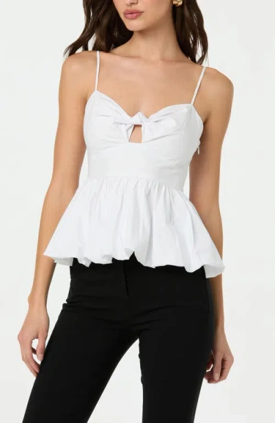 Astr The Label Cotton Twist Cutout Bubble Peplum Camisole