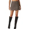 Astr The Label Covina Herringbone Miniskirt In Brown Herringbone