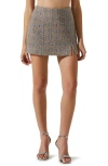 Astr The Label Covina Tweed Miniskirt In Brown