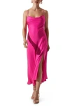 Astr Womens Leg Slit Night Out Cocktail And Party Dress In Bright Fuchsia