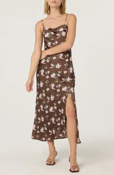 Astr The Label Cowl Neck Slipdress In Brown