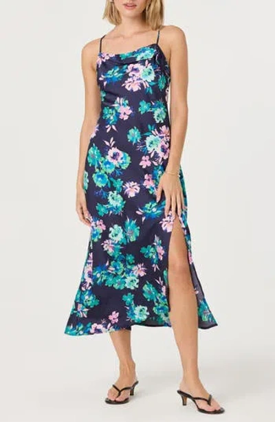 Astr The Label Cowl Neck Slipdress In Blue
