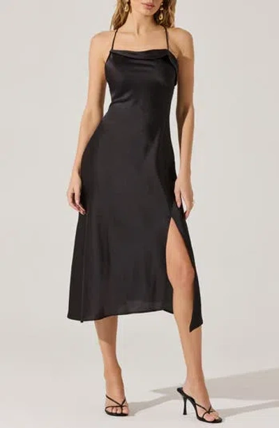 Astr The Label Cowl Neck Slipdress In Black