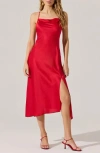 Astr The Label Cowl Neck Slipdress In Red