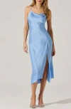 Astr The Label Cowl Neck Slipdress In Sky Blue
