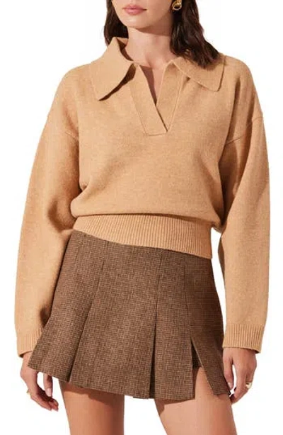 Astr Guinevere Layered Sweater In Brown Combo In Multi