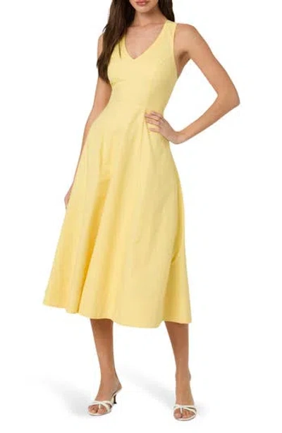 Astr The Label Cross Back Sleeveless Midi Dress In Daisy