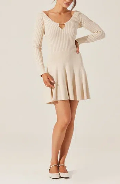 Astr The Label Cybele Long Sleeve Sweater Dress In Brown
