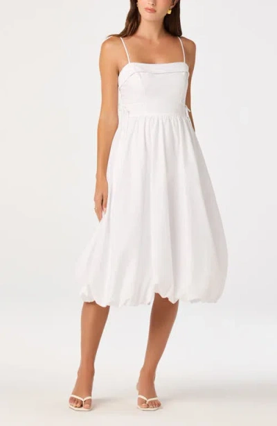Astr The Label Dahlia Bubble Hem Cotton Sundress In White