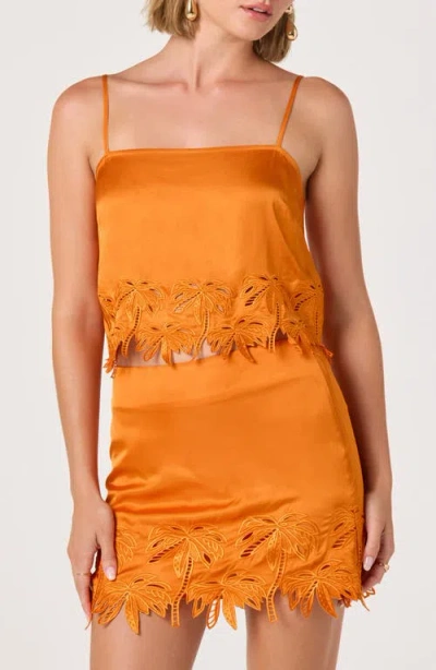 Astr The Label Dawn Embroidery Detail Camisole In Orange