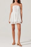 Astr The Label Deasia Eyelet Embroidery Strapless Minidress