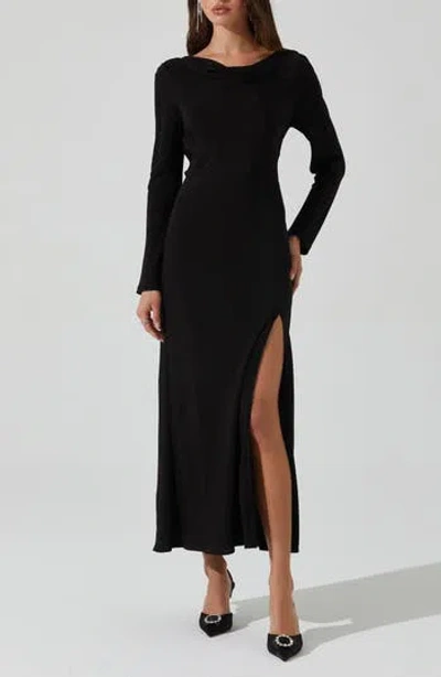 ASTR ASTR THE LABEL DECIMA COWL NECK COCKTAIL DRESS