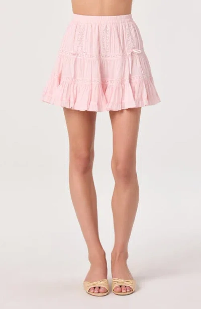Astr The Label Delia Lace Trim Miniskirt In Pink