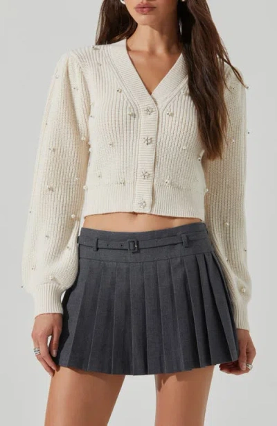 Astr The Label Delsie Embellished Cardigan In White