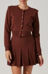 Astr The Label Denisa Padded Shoulder Cardigan
