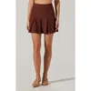 Astr The Label Denisa Pleated Miniskirt In Burgundy