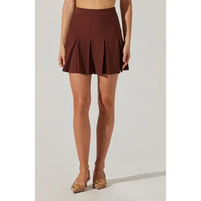 Astr The Label Denisa Pleated Miniskirt In Mulberry