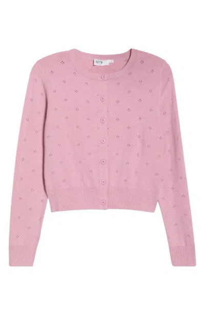Astr The Label Denise Button Front Cardigan In Pink