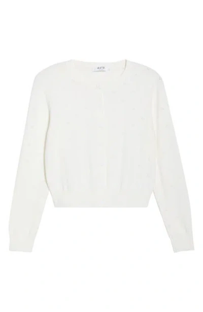 Astr The Label Denise Button Front Cardigan In White