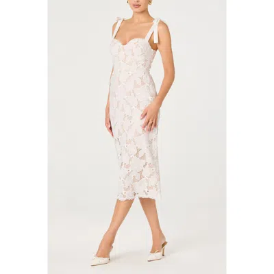 Astr The Label Donne Lace Midi Dress In Gray