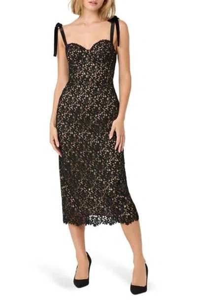 Astr The Label Donnie Lace Corset Midi Dress In Black