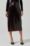 Astr The Label Dova Sequin Midi Skirt In Brown