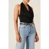 Astr The Label Draped Satin Halter Top In Black