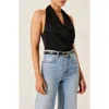 Astr The Label Draped Satin Halter Top In Black
