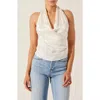 Astr The Label Draped Satin Halter Top In Cream