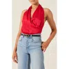 Astr The Label Draped Satin Halter Top In Red