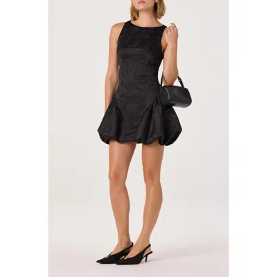 Astr The Label Drop Waist Bubble Minidress In Black