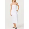 Astr The Label Drop Waist Smocked Midi Dress In White