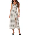 Astr The Label Eirene Lace Trim Polka Dot Dress In Black Polka Dot