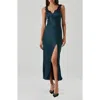 Astr The Label Eirene Lace Trim Midi Dress In Green