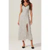Astr The Label Eirene Lace Trim Polka Dot Dress In Black