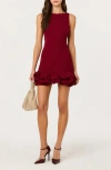 Astr The Label Elexis Bubble Hem Minidress In Burgundy