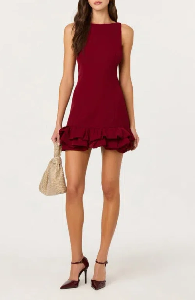 Astr The Label Elexis Bubble Hem Minidress In Burgundy