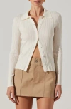 Astr The Label Eliot Variegated Rib Sweater In White