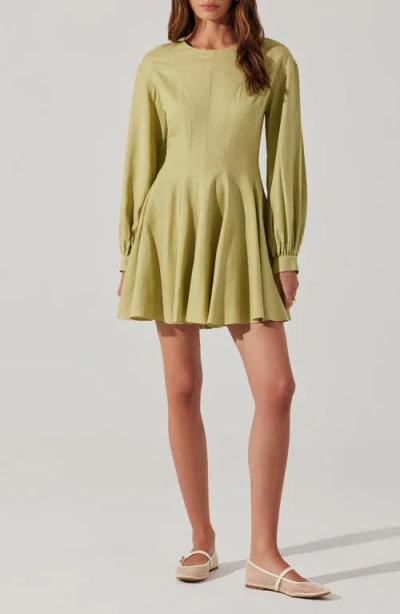 Astr The Label Elowyn Long Sleeve Mindress In Matcha