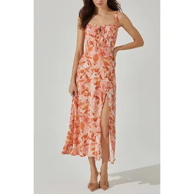 Astr The Label Elsie Floral Sundress In Coral Peach Floral