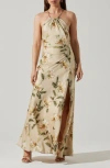 Astr The Label Elynor Floral Print Maxi Dress In Gold Floral