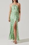 Astr The Label Elynor Floral Print Maxi Dress In Green Abstract