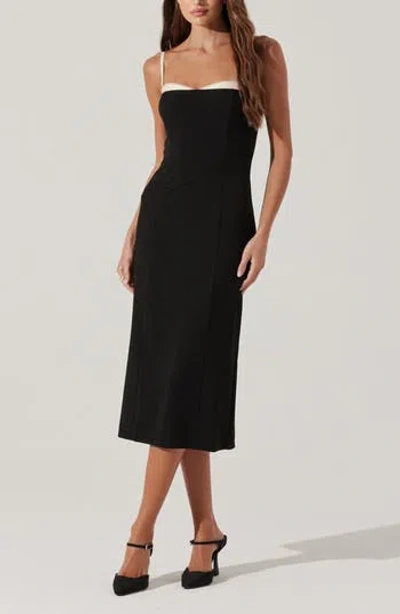 Astr The Label Embroidered Trim Body-con Dress In Black